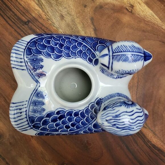 Chinese Joined Pair of Ducks Water Dropper Blue White Ceramic China - Picture 7 of 16